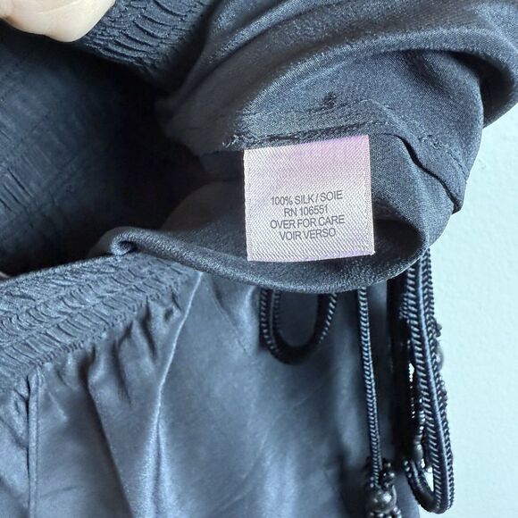 Calypso Saint Barth Womens Drawstring Straight Leg Silk Pants Navy Size Medium - Picture 6 of 7